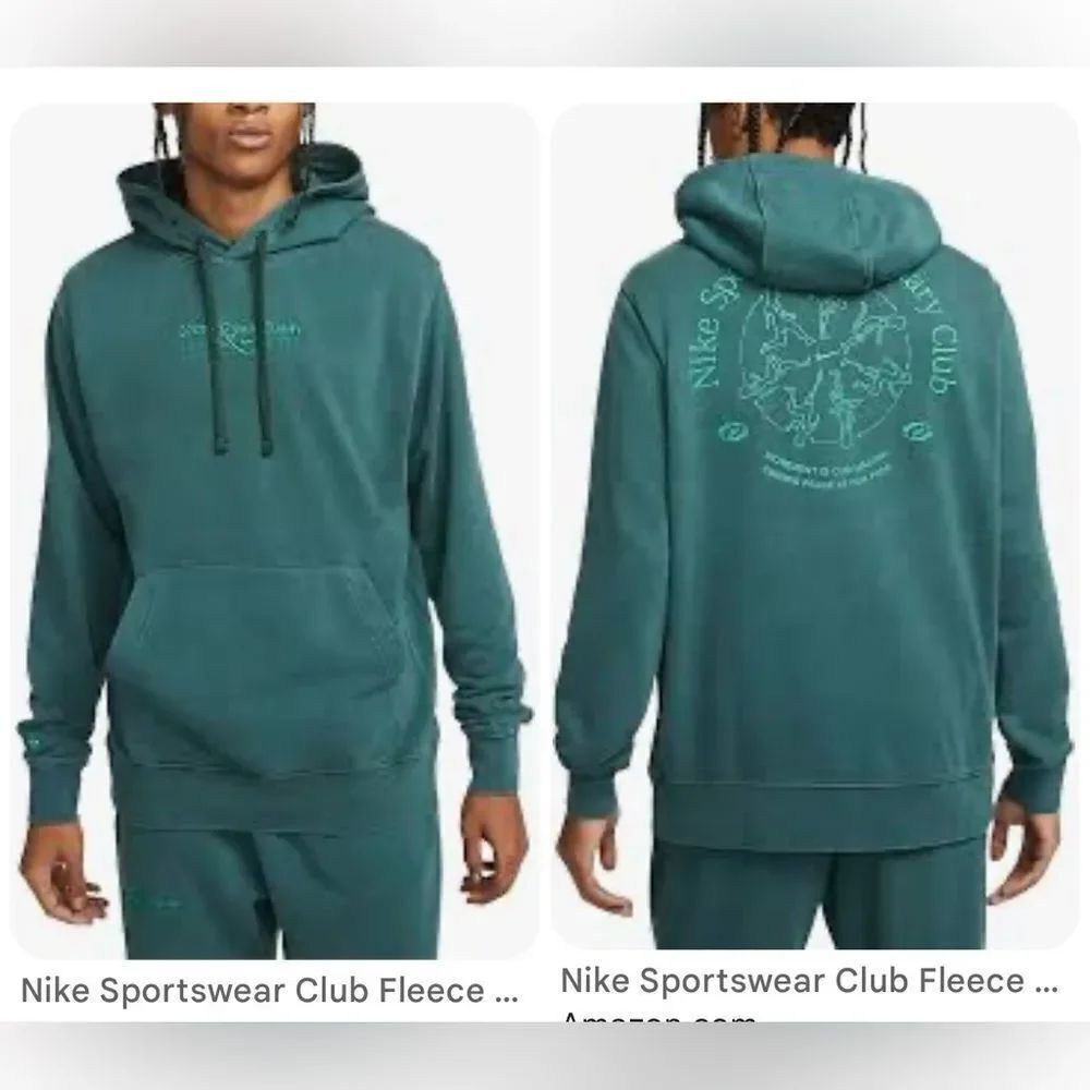 Nike Vintage Distressed Green Nike Hoodie Sweatshirt — Used, Size M - Picture 3 of 10